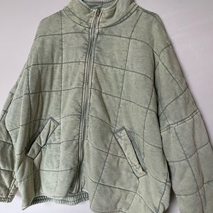 Forever 21 oversized green quilted jacket